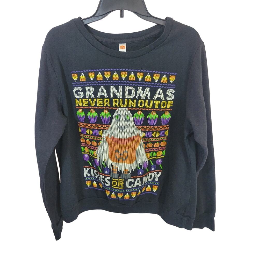 Halloween Grandma Never‎ Runs Out of Kisses or Candy Sweatshirt Womens Size XL